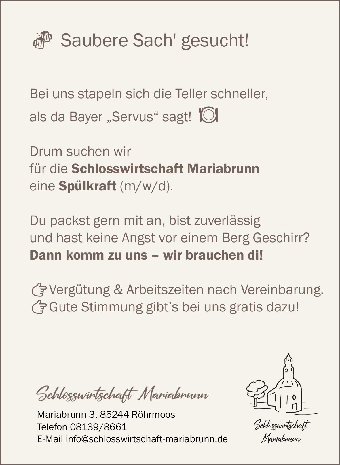 Stellenanzeige Spülkraft